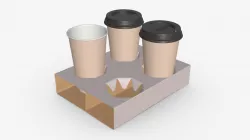 Paper coffee cups with holder 04