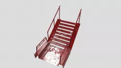 SciFi Walkway Red Stairs