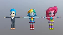 3 Low poly characters