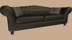 Leather Couch Black