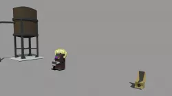 Water Tower, Chair, Slot machine (Low-Poly)