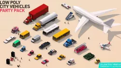 3D model Low Poly City Vehicles Party Pack Low-poly  3D model