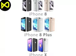 Apple iPhone X And iPhone 8 And iPhone 8 Plus All Colors 3D model