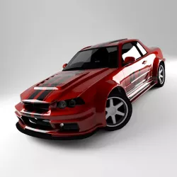 Car R34 Low-poly  3D model