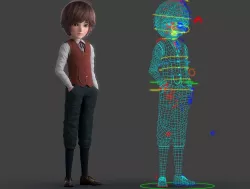 Cartoon Boy Rigged 3D model