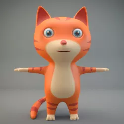 Cartoon Cat Low-poly  3D model