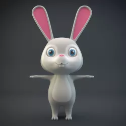 Cartoon Rabbit Low-poly  3D model