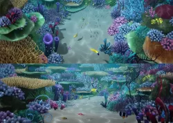 Cartoon Underwater Scene 3D model