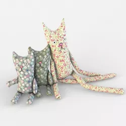 Cat textile toys kids baby room 3D model
