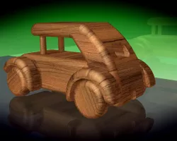 Children's toys, wooden car 