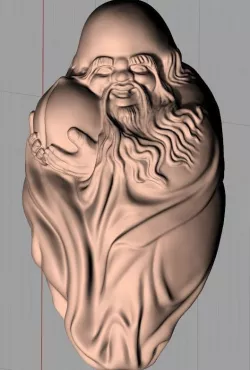 China Sculpture Model Longevity God 042 3D model