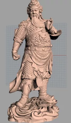 Chinese Sculpture Model Guangong Guanyu 002 3D model