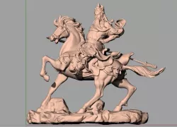 Chinese Sculpture Model Guangong Guanyu 004 3D model