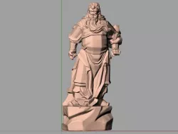 Chinese Sculpture Model Guangong Guanyu 005 3D model
