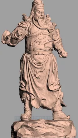 Chinese Sculpture Model Guangong Guanyu 009 3D model