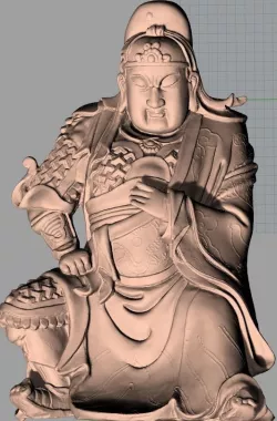 Chinese Sculpture Model Guangong Guanyu 012 3D model