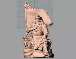 Chinese Sculpture Model Guangong Guanyu 013 3D model