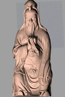 Chinese Sculpture Model Guangong Guanyu 014 3D model