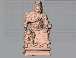 Chinese Sculpture Model Guangong Guanyu 015 3D model