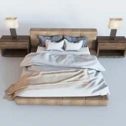 Cloud Platform Leather Bed 3D model