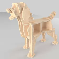 CNC cutting templates for plywood labrador dog bookshelf 3D model