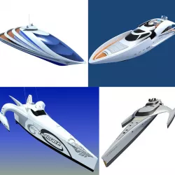 Collection of 4 Luxury Yachts  3D model