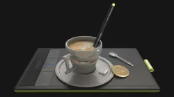 Cup of coffee - sugar - spoon