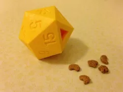 D20 Cat Treat Toy - fixed and rotated