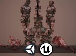 Dead Corpses - Female Pack Low-poly  3D model