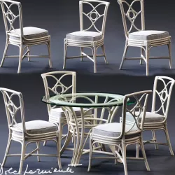 Dolcefarniente ORTENSIA Chair and IRENE Table Low-poly  3D model