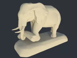 Elephant Statue Low-poly  3D model