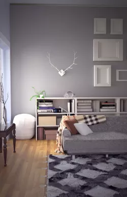 Fall Modern Interior Design Set Low-poly  3D model