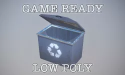 Gray Trash low poly game ready Low-poly  3D model