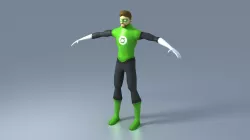 Green Lantern Model With Rig Unity Ready Low-poly  3D model
