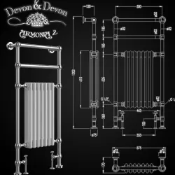 Heated towel rail Devon Devon ARMONIA 2 3D model