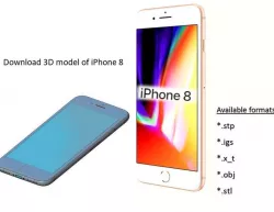 iPhone 8 - original dimensions 3D model 3D model