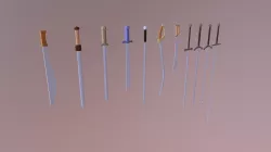 Low poly swords pack Low-poly  3D model