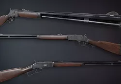 Lowpoly PBR Winchester 1873 Low-poly  3D model
