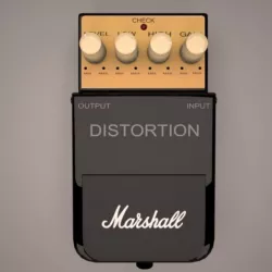Marshall distortion pedal 3D model