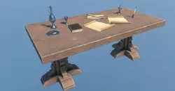 Medieval Table Setup Low-poly  3D model