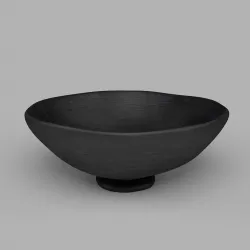 Modern Table Decoration - Dark Clay Bowl 3D model