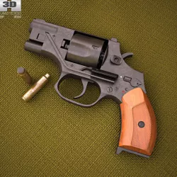 OTs-38 Stechkin silent revolver 3D model
