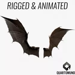Pair of Bat Wings C4D Low-poly  3D model