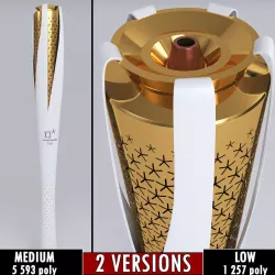 Pyeongchang 2018 Olympic Games Torch low poly 3D model