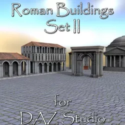 Roman Buildings Set II for DAZ Studio Low-poly  3D model
