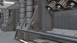 Sci-fi Corridor intersection 3  3D model