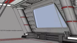 Sci-fi Corridor window section 1  3D model