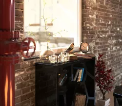 Set furniture in loft interior 3D model