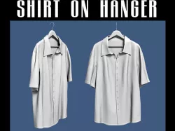 Shirt on hanger 02 3D model