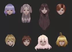 short hair hair style girl short hair cape 2 Low-poly  3D model